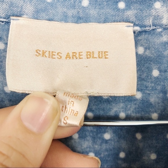 Skies Are Blue Light Blue Polka Dot Top - Picture 3 of 6